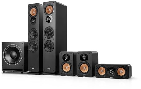 Teufel Ultima 40 Surround Power Edition 5.1-Set - Ensemble de haut-parleurs home cinéma 5.1 avec énorme caisson de basses (commande sans fil optionnelle), Bassreflex, système 3-voies - noir