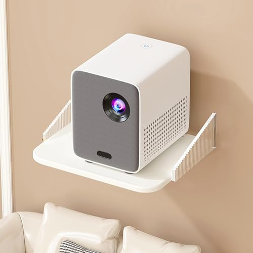 TapferBahn Floating TV Stand For Projector,TV Box Holder Floatings Shelf,Wooden Floating Projectors Shelfs,Single Wall Shelf For Projector No Drill,Multifunctional,For Living Room