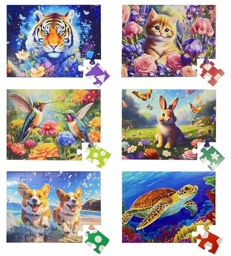 Rompecabezas de 6 piezas con 20 piezas, grandes, simples, coloridas, piezas irregulares, para personas mayores, rompecabezas de Alzheimer Gifts, juegos de memoria para pacientes en casas de retiro