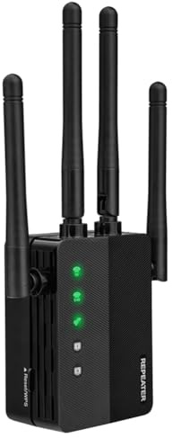 Cvoepobey Amplificador de Señal Extensor WiFi de 1200 Mbps, Banda Dual, 2,4 G, 5,8 G, 2 Puertos LAN, Compatible con para Transmisión de Larga Distancia, Enchufe UE