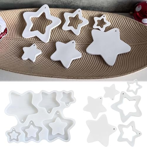 SVOCK Silikonformen Gießformen Sterne, Sterne Silikonform Gießformen Silikon Weihnachten, Kerzen Silikonformen Weihnachten Sterne, Kerzen Selber Machen Silikonformen Weihnachten