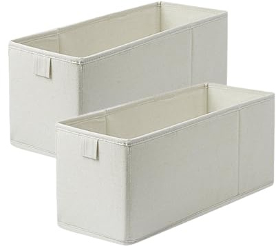 2 Stück Stoff Aufbewahrungsbox Schmal, Faltbare Aufbewahrungskörbe Klein Für Regale, Schlanke Aufbewahrungsboxen, Schmale Aufbewahrungsbehälter Für Schränke, Kleiderschränke, Socken, Toilettenpapier