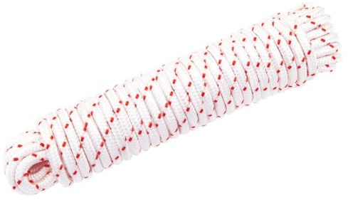 Solivagant Cordon de démarrage à Tirer Blanc et Rouge Ø6 mm 10 m Nylon,(0.25 KG)