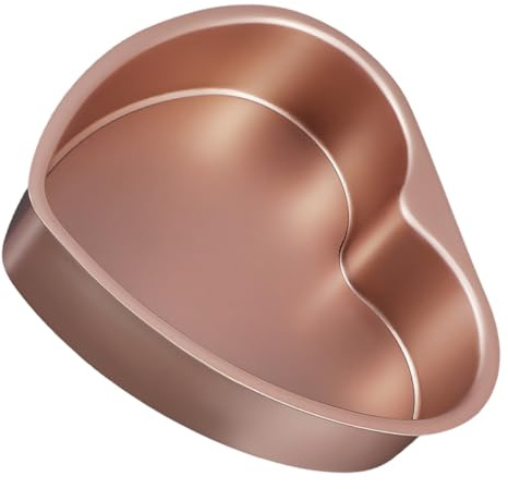 GALPADA Teglia da Forno a Microonde in Lega di Alluminio 6 Pollici a Forma di Cuore Fondo Removibile, Stampo per Torta Piccolo per Uso Domestico, Facile da Sformare e Pulire, per Dolci