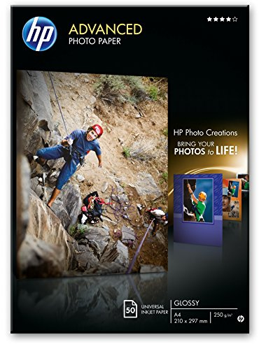 HP Q8698A, A4/210 x 297 mm, Advanced Glossy Photo Paper, 250 gsm, 50 Sheets
