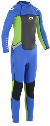 Osprey Boys Full Length 3 mm Summer Wetsuit, Kids Neoprene Surfing Bodyboarding Wetsuit, Origin, Multiple Colours, X Small