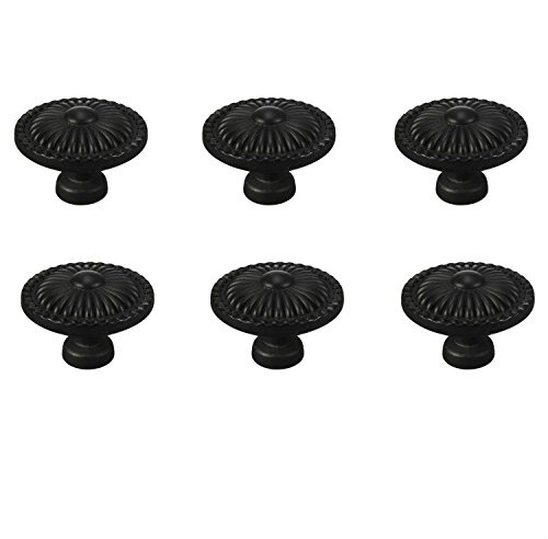 FBSHOP(TM) 6PCS Neu Schwarz Keramik Schubladen Möbelknauf Möbelknopf Möbelknöpfe Knöpfe Knopfgriffe Vintage Keramik Porzellan Möbelgriffe
