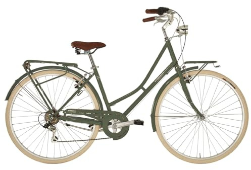 Alpina - Bicicleta de Viaje para Mujer, Color Verde Oliva, 46 cm