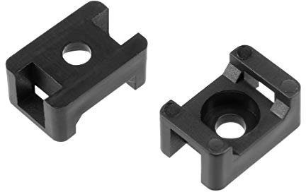 sourcing map 30 Stk. Kabelschelle Base Sattel Typ Halter Nylon STM-1 Lochbreite 5mm Schwarz DE de