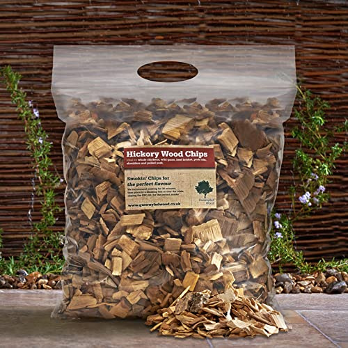 Hickory Smoking/Smoker Wood Chips Jumbo 15 Litre Bag – (24 Great Flavours 100% Natural Nothing Added) Smoking Food in a Smoker/BBQ - Many from our own Woodland (Hickory - 15 Litre)