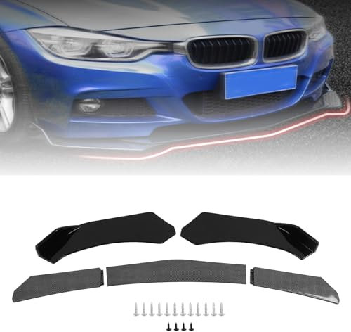 Front Bumper Lip Diffuser, 5Pcs Protection Splitter Body Kit, Car Front Bumper Lip Spoiler for Car, Black