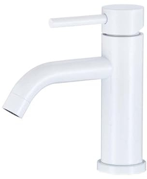 VALAZ Rubinetto Bagno Lavabo Bianco | Miscelatore Lavabo Bagno Acqua Fredda e Calda, Risparmio Acqua | Installazione Facile | Ottone, Inossidabile, Elegante, Serie Jabalón