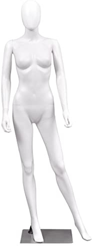 GiantexUK 177cm Female Mannequin, Detachable Full Body Dress Form with Metal Base, Rotatable Head and Arms, Adjustable Mannequin Stand for Retail Clothing Shops (Vertical Hands without Facial Organs)