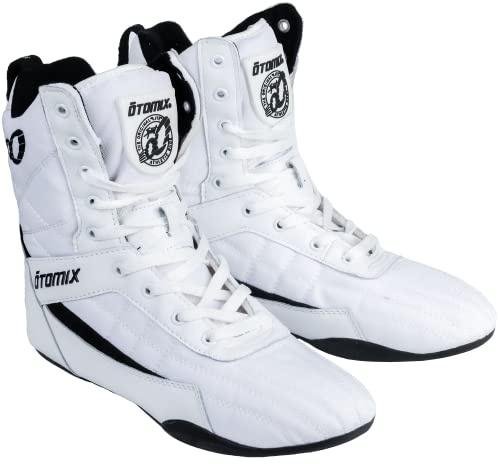 Otomix Zapatos de Boxeo olímpicos Profesionales con Suela Plana y Parte Superior Alta para Hombre, para Levantamiento de Pesas, Culturismo, Levantamiento de Pesas y Botas de Lucha Libre