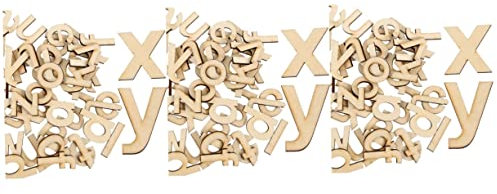 Garneck 3 Sätze Unfertige Holznummern Griechische Buchstaben Aus Holz Großbuchstabe Aus Holz Holzbuchstaben Zur Hochzeit Holz Handwerk ABC-Ausschnitte Aus Holz Kleinkind Leer Blöcke