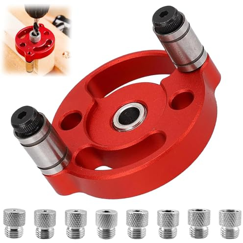Celestia 3-10 mm Bohrschablone & Bohrhilfe Set – Aluminiumlegierungs-Mittenfinder für Holzbearbeitung, Ideal für Möbelbau & exakte Zentrierung im Handwerk