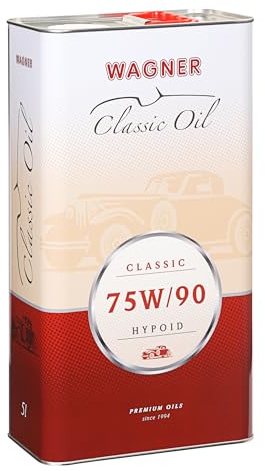 WAGNER Hypoid-Getriebeöl SAE 75W90 Mineralisch API GL 5 & EP-Wirkstoffe Für Old- & Youngtimer| 75W90 Getriebeöl Antriebsachsen, Kegel-,Lenk-,Stirnrad-& nicht synchronisierte Schaltgetriebe, 5 Liter