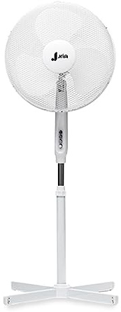 JriA 16 Oscillating Pedestal Fan Adjustable Height, 90° Oscillation, 3 Speed Settings, Quiet Cooling, Powerful Airflow, Extendable Stand, Electric Cooling Fan for Home, Bedroom & Office (White)
