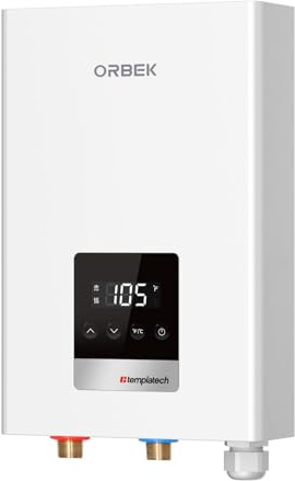 14kW Tankless Water Heater Electric, ORBEK 240 Volt On Demand Instant Hot Water Heater, with LED Digital Display, ETL Certified, Up to 3.38 GPM for 1-2 Fixtures