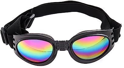 BESPORTBLE Gafas de Sol para Mascotas Plegables con Protección UV Resistentes al Viento Correa Ajustable para Paseos al Aire Negras