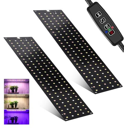 2Stück Pflanzenlampe LED Vollspektrum, 270 LEDs Pflanzenlicht mit 3 Lichter Modi, Pflanzenleuchte für Zimmerpflanzen Grow Light mit Zeitschaltuhr, 10 Arten von Helligkeit
