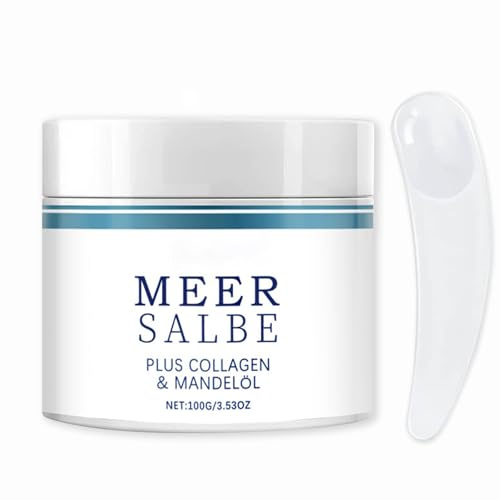 Meer Salbe für Nägel,Meer Salbe Handcreme,Aktiv Meersalbe,mit Löffel,für Die Hand und Nagelpflege,Tiefenpflegend für Trockene Haut,Geeignet für Jeden Hauttyp (100g)