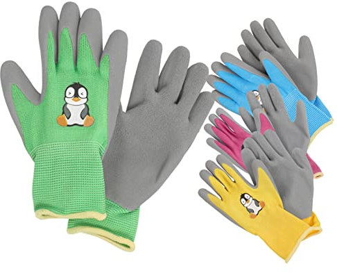 Toddmomy 4paare Gartenhandschuhe Rissfeste Und Atmungsaktive Arbeitshandschuhe Für Gartenarbeit Cartoon-design Für Outdoor-sport Und Hausarbeiten