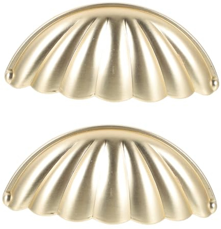 Artibetter 2 Poignées de Commode en Alliage de Zinc Doré, Style Vintage Forme Coquille, pour Armoires et Tiroirs
