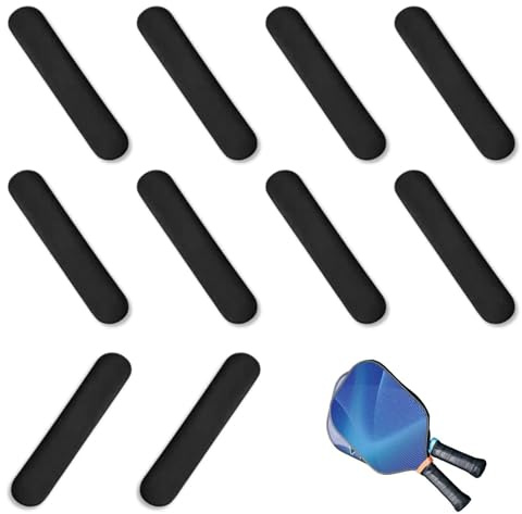 Yowfond 10 unidades de cinta adhesiva de plomo de 3 g para raquetas de tenis, golf, pickleball negro, protección del borde de la paleta y aumento del contrapeso