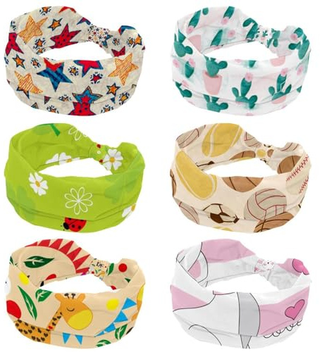 6 Pieces Wide Headbands for Women Elastic Turban Headband Pink Watercolor Cacti Non Slip Hair Band, Sweat Workout Head Bands Fashion Head Wraps Hair Accessories