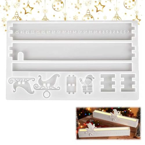 LUMOOM Silikonformen Gießformen Weihnachten, Silikonform Adventskalender 1-25, Weihnachtsmann Giessformen, Gipsformen Zum Gießen, Adventskranz Giessformen Silikon