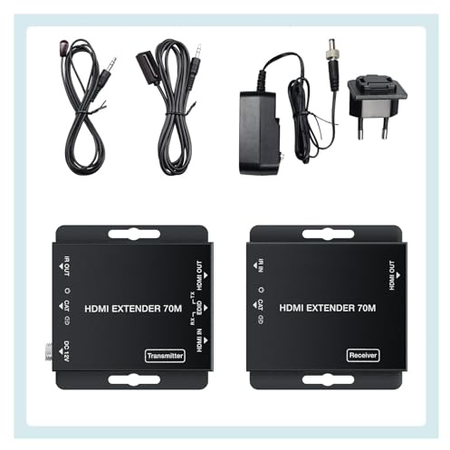 Extendeur HDMI 4K Vers RJ45 Avec Sortie En Boucle Et IR Sur Câble Ethernet Cat5e/6/7 Jusqu'à 70 M 230 Pieds For Téléviseur HDTV(UK power supply)