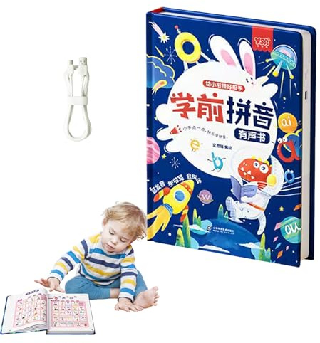 Libro per imparare l'inglese per bambini - libro audio elettronico con esercizi interattivi, materiale audio per imparare il cinese | Supporta la pratica linguistica e la comprensione dei numeri, gioc