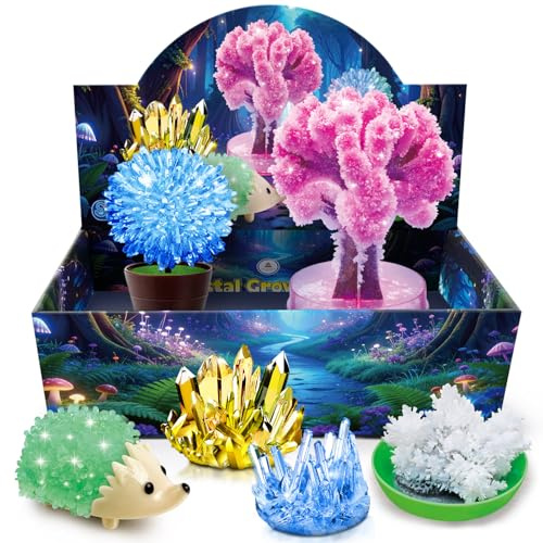 UNGLINGA Kit de cultivo de cristales para niños, 6 cristales