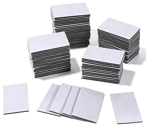 JJUNW 70 Pcs Double Sided Sticky Pads, Sticky White Strong Pad Waterproof Adhesive Strips, Number Plate Pads For Walls Picture, Car, Home, Office(50mm X 30mm)
