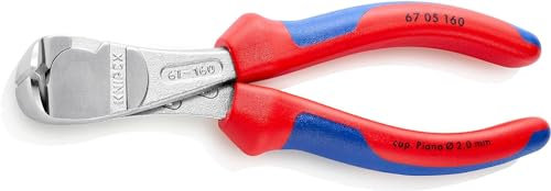 Knipex Tronchese per Meccanica con Tagliente Frontale - Tipo Forte Cromata, Rivestiti in Materiale Bicomponente 160 Mm 67 05 160