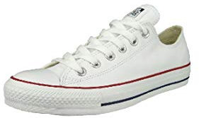 Converse All Star Low Leather Trainers Optical White - 6 UK