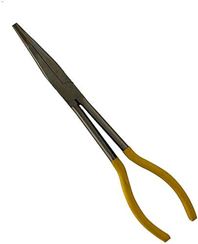 25 45 90 Degree Ring Shape Straight Bent Long Needle Nose Plier Yellow Easy to use11-inch (45 Degree)