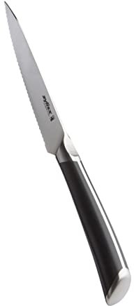 Zyliss Comfort Pro Serrated Paring Knife, 11.5cm/4.5in, Sharp Forged German Stainless Steel, Antibacterial Black Handle with Finger Rest, Professional Kitchen Knife/Vegetable Knife, Dishwasher Safe