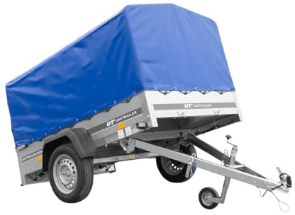 Anhänger mit Plane Garden Trailer 201 Kipp [mit Stützrad, Blauer Hochplane und Hochspriegel]