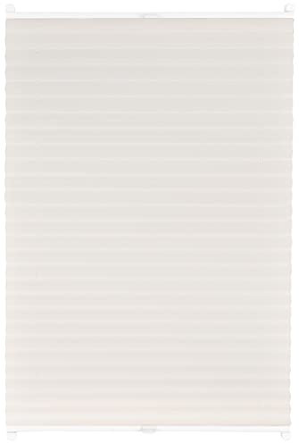 ondeco Plissee auf Maß Metallic für alle Fenster innen, ohne Bohren, Montage Klemmträger bis 27 mm, Sonnenschutz-Rollo lichtschutz Blickdicht Weiß B: 111-120 cm, H: 40-100 cm