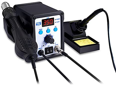 Atten AT8586 2 in 1 Soldering and Hot Air Gun Rework Station with LED Digital Display Intelligence Cooling System
