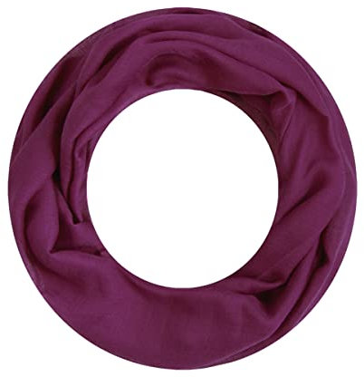 Majea Loop Alice schmaler Damen-Schal Loop Frühlingsschal Schlauchschal Rundschal Tuch uni unisex unifarben einfarbig Halstuch (beere)