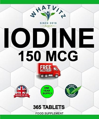 Iodine 150mcg 365 Tablets,Easy to Swallow,Letter Box Friendly Year Supply