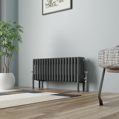 NRG Radiador de hierro fundido tradicional cuatro columnas 300x830mm antracita Interior diseñador radiador de baño