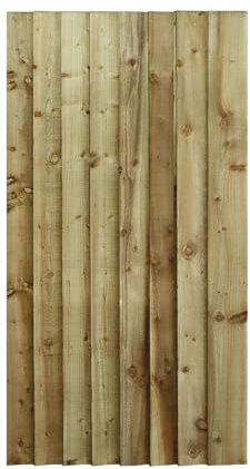 Made to Measure 5ft Wooden Garden Gate, Custom Feather Edge Semi-Braced Flat Top Treated Timber Door for Outdoor Pathway Home Access, MAX 150cm High x MAX 75cm Wide