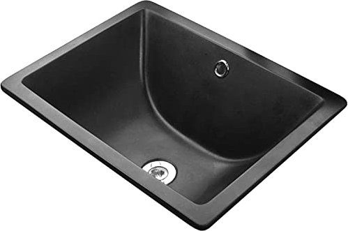 Spülbecken/Einbauspüle,Schwarzes rechteckiges kleines Waschbecken, integrierte Küchenpraxis, Badezimmerwaschtisch, Granit eingebettetes Unterbauwaschbecken, geeignet für Küche, Balkon, Bar,