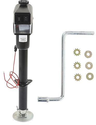 Aramox Elektrischer Wagenheber, 12 V DC, 3500 Lbs, 495 Mm Hub, Elektrischer Zungenheber, Elektrischer Anhängerheber für Wohnmobile, Struktur aus Legiertem Stahl