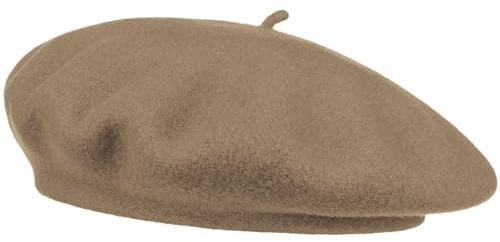Van Der Rich – basker (100 % ull) fransk enfärgad – dam, Brun 352, one size