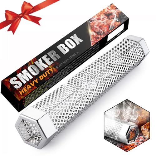 Joyeee Tubo per Affumicatore BBQ, Smoker Tube BBQ in Acciaio Inox, per qualsiasi griglia o affumicatore, fumatori caldo/freddo (31cm)